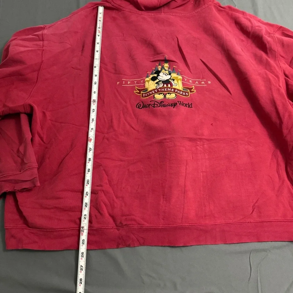 Walt Disney World 50th Anniversary Zip Hoodie Sweatshirt Adult 3XL RARE Red